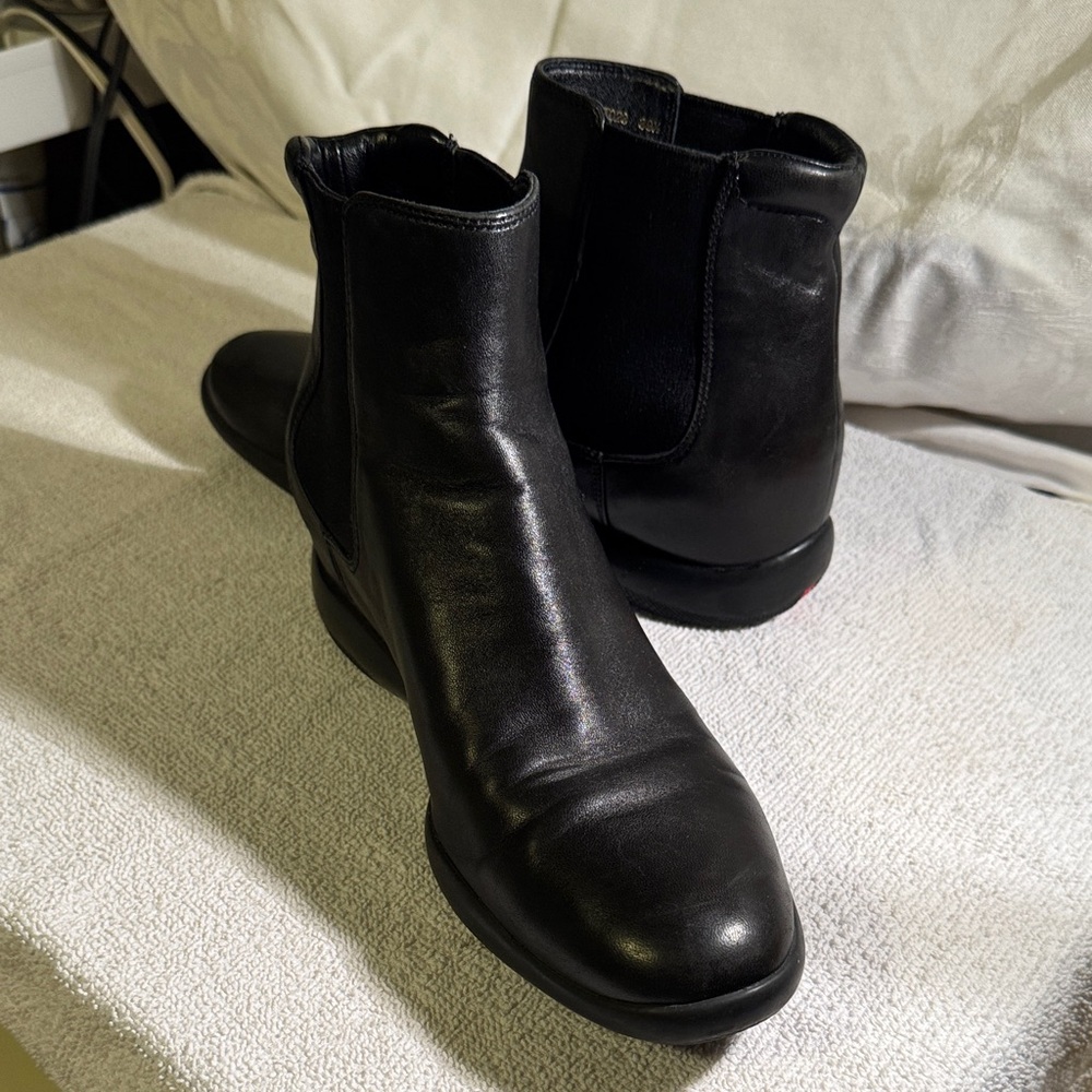 Prada Sleek Black Leather Ankle Boots - Picture 2 of 16
